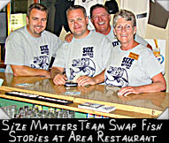 Size Matters Team swap fish stories at area restaurant
