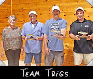 Team Trigs - from left Greeter Donna Rickman, Tim Plevak, Loren Thompson, Dan Winter