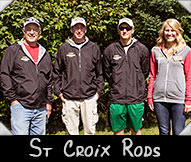 St Croix Rods - Mike Small, Gavin Falk, Dave Fischer, Greeter Lynsi Waldbogel