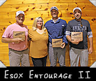 Esox Entourage II (from left) Duane Dolen
Greeter Theresa Ladubec, Jamie Dolen, Dustin Mueller