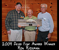 2009 Dead Fish Award winner Ron Rickman with Steve Ocero and Mike O'Brien