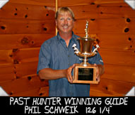 PAST HUNTER WINNING GUIDE PHIL SCHWEIK 126 1/4 inches 