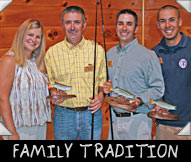 WINNING TEAM FAMILY TRADITION - from left, GREETER ANGEL STECKBAUER, TIM STENZ,BRUCE STENZ