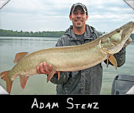 Adam Stenz with 46-inch musky, guided by Glenn Moberg