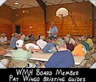 WMH Board Member Pat Wingo briefs event guides