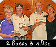 2 Bucks & a Doe - Julie Simon, Jim Simon, Dennis Hase, Greeter Wanda Hase