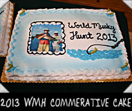 2013 WMH Commerative Cake featuring photo of 2012 Winning Contestant Keith Hanson with 2012 Honorary Guide Jerry Sarenac