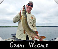 2013 WMH winning contestant Grant Wegner with his 40-inch musky guided by Mark McCumber