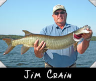 Past Hunter Jim Crain with 35 1//2-inch musky guided by John Farrow