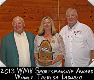 2013 WMH Sportsmanship Award winner Theresa Ladubec with fellow Board members Dave Doolittle (left) and Ken McGill