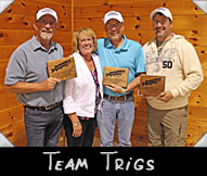 Team Trigs - Dan Galbraith, Greeter Ruth Glaser, Randy Roosa, Don Theisen