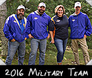 2016 Military Team -  Joshua Gritzmacher, Batt Berth, Greeter Shelly VanLanen, Josiah Brainard 