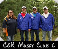 C&R Musky Club 6 -  Greeter Kristen Verhulst, Mike Bogard, Steve Bogard, Mark Kotkosky