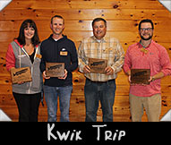 Kwik Trip, Greeter Michele McGreal, Lucas Walz,, Greg Scriver, Dan Scriver