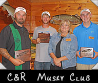 C&R  Musky Club -  Ory Green, Joe Casper, Greeter Tina Ahrens, Dan Meihsner