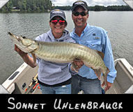 Past Hunter Sonnet Uhlenbrauck boated this 35 1/2-inch musky guided by Isaac Laube