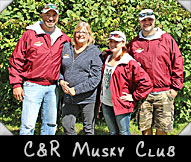 C&R Musky Club (from left) Eric Brockman, Greeter Tina Ahrens, Raechel Hughs, Eric Burhop