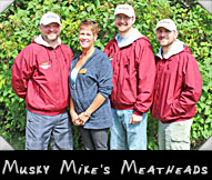 Musky Mike's Meatheads (from left) Anthony DeGaetano, Greeter Julie Steebs, Michael O'Brien, Benjamin O'Brien