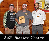 2021 Master Caster Award winner Mark Turkiewicz shwm here with WMH Board member Phil Lone (at left) and WMH guide Isaac Laube 