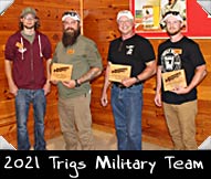 2021 Trig's Military Team (from left) Greeter Jarrett Lone, Tyler Hackbarth, Ben Bodoh, Josh Heuer