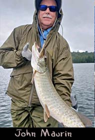 Past Hunter John Maurin  boated this 35-inch musky guided by Tom Rued