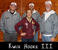 Kwik Hooks III 0(from left) Micha Rupprecht, Greeter Amy Farrow, Troy Batzel, Tim Woxland