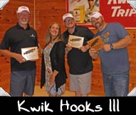 Kwik Hooks III (from left) Tim Woxland, Greeter Amy Farrow, Micha Rupprecht, Troy Batzel