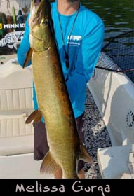 Past Hunter Melissa Gurga boated this 39-inch musky shown here with guide Tim Ives