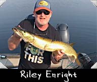 Past Hunter Riley Enright boated this 34-inch musky while guided by Mark Winkleman