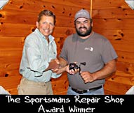 2021 Sportsmans Repair Shop Award Winner Tom Rued shown here with Shop owner Jim Salber 