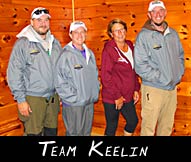 Team Keelin: (from left) Jim Robbins, Sara Wolosek, Greeter Wanda Hase, Mitch Ellis