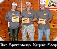 The Sportsmans Repair Shop (from left) Stephanie Kniech, Mark Turkiewicz, Lon Lau