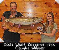 2021 WMH Biggest Fish Winner Carlie Scriver caught this 38.5-inch beauty while guided by Matt McCumber.