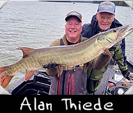 Past Hunter Alan Thiede landed this 40.5-inch musky while guided by Dan Small