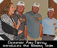 Greeter Amy Farrow introduces the 2022 WMH Winning Team-The Musky Shop