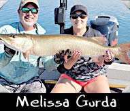 Past Hunter Melissa Gurda boated this 44.5 inch musky guided by Todd Forcier