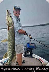 Manifestation of the infamous Lake Tomahawk floating musky caught on camera