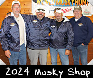 Musky Shop 2024 - Robert Pawlisz, Esteban Lopez, Paul Griffin, Greeter Tony Orisoni