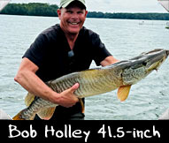 Past hunterBob Holley landed this 41 1/2-inch musky guided by Kyle Weeks