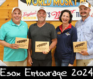 Esox Entourage 2024 - Chase Young, Steve Gern, Greeter Heather Edward, Mike Bourns
