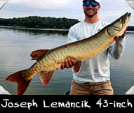 2024 Trig's Military Team contestant Joseph Lemancik  boated this 43-inch beauty guided by Darryl Fritz